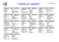 Calendario ALLIEVI BL