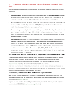 11. Corsi di specializzazione in Discipline Infermieristiche negli Stati
