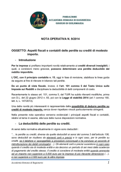 Nota operativa n. 9/2014 - Accademia Romana di Ragioneria