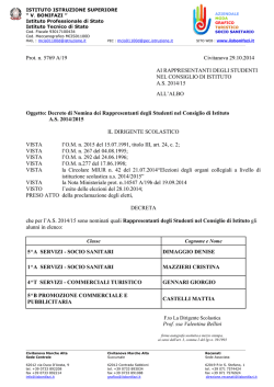 decreto nomina consigli di istituto &ndash; alunni