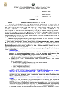 Scrutini SECONDO quadrimestre a.s. 2013-14