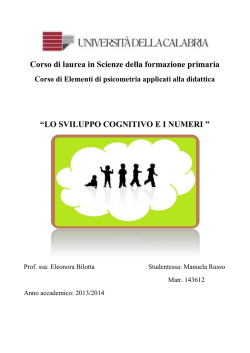 LO SVILUPPO COGNITIVO EI NUMERI