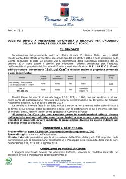 INVITO AD OFFRIRE RILANCIO OFFERTA