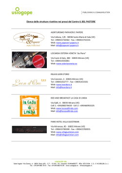 Elenco delle strutture ricettive nei pressi del Centro - pps