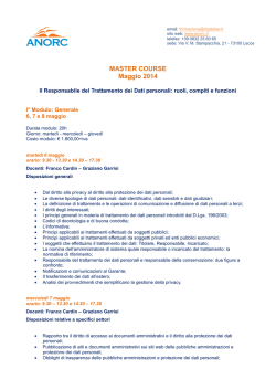 Master Responsabile Trattamento