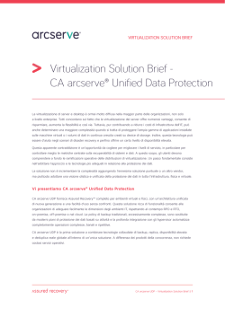 Virtualization Solution Brief - CA arcserve® Unified Data Protection