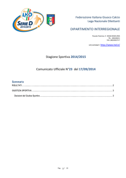 DIPARTIMENTO INTERREGIONALE