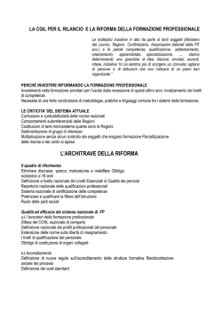 Proposta CGIL-FLC riforma Formazione Professionale del 7 marzo