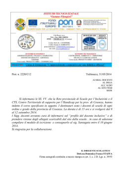 Si informano le SS. VV. che la Rete provinciale di Scuole per l