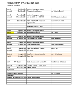 PROGRAMMA KIWANIS 2014-2015 - Kiwanis Locarno 2014-2015