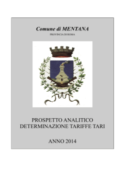 Prospetto analitico detrminazione delle tariffe