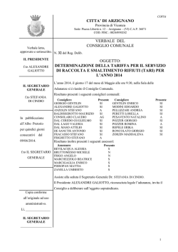 determinazione della tariffa per il servizio di raccolta e smalti