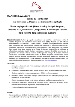 SSAP CORSO AVANZATO Bari 11-12- aprile 2014