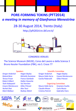 28-30 August 2014, Trento (Italy) PORE-FORMING - PFT 2014