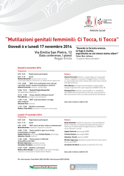 Mutilazioni genitali femminili: Ci Tocca, ti Tocca
