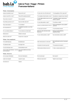 Frasi: Viaggi | Flirtare (Francese-Italiano)