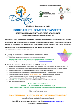 porte aperte porte aperte: demetra ti aspetta! etra ti