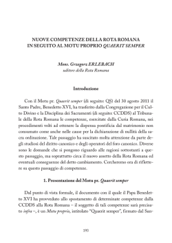 NUOVE COMPETENZE DELLA ROTA ROMANA IN