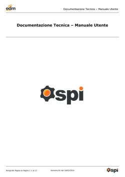 Documentazione Tecnica &ndash; Manuale Utente
