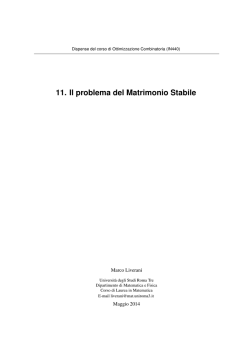 11. Il problema del Matrimonio Stabile