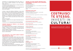 COSTRUISCI TE STESSO. INVESTI IN CULTURA!