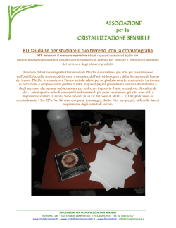 Kit fai da te per la CROMOTOGRAFIA