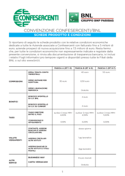 CONVENZIONE CONFESERCENTI/BNL