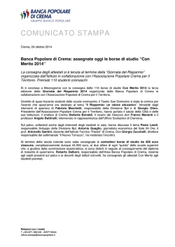 Cs 165 BP Crema consegna borse CON MERITO 2014