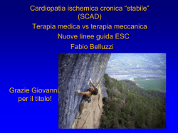 Cardiopatia ischemica cronica &ldquo;stabile&rdquo; (SCAD) Terapia medica vs