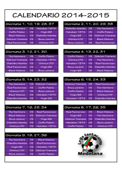 foglio x calendario - Fantacalcio Medelana