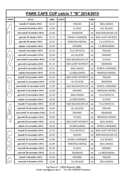 PARK CAFE CUP calcio 7 "B" 2014/2015