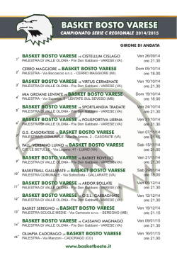 calendario completo - basket bosto varese