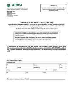 DENUNCIA PER UTENZE DOMESTICHE (UD)