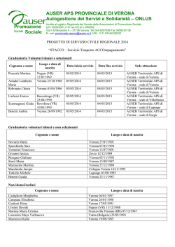 AUSER APS PROVINCIALE DI VERONA Autogestione dei Servizi e