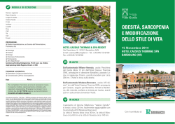 obesit&agrave;, sarcopenia e modificazione dello stile di vita hotel