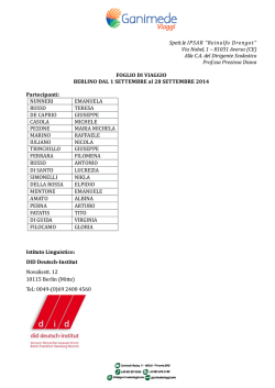 Foglio di Viaggio Drengot Berlino