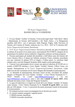 VI AGONE TARANTINO-2 - Associazione Italiana di Cultura