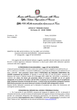 CESSAZIONI DAL SERVIZIO 1 9 2015