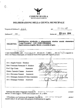 COMUNE DI GELA DELIBERAZIONE DELLA GIUNTA MUNICIPALE