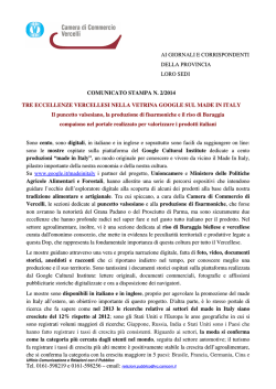 Tel. 0161-598219 e 0161-598256 &ndash; email: relazioni.pubblico@vc