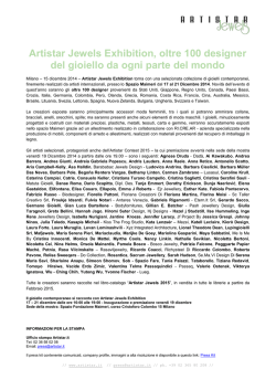 Artistar Jewels Exhibition, oltre 100 designer da tutto il mondo