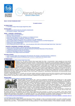 Newletter 15 Settembre 2014