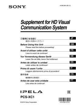 Supplement for HD Visual Communication System