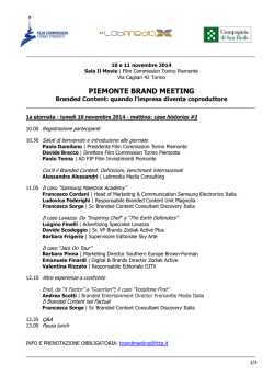 PIEMONTE BRAND MEETING - Film Commission Torino Piemonte