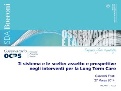 assetto e prospettive negli interventi per la Long