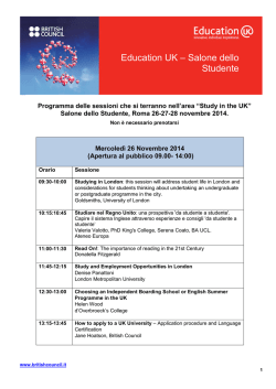 Education UK &ndash; Salone dello Studente