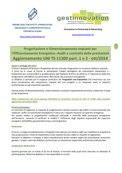 Aggiornamento UNI TS 11300 part. 1 e 2 - ott/2014
