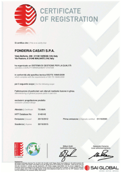 FONDERIA CASATI S.P.A.