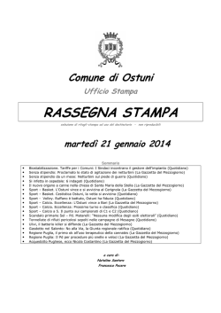 RASSEGNA STAMPA - Comune di Ostuni