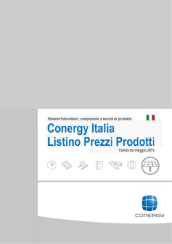 Conergy Italia SpA - Listino Fotovoltaico_MAGGIO_2014